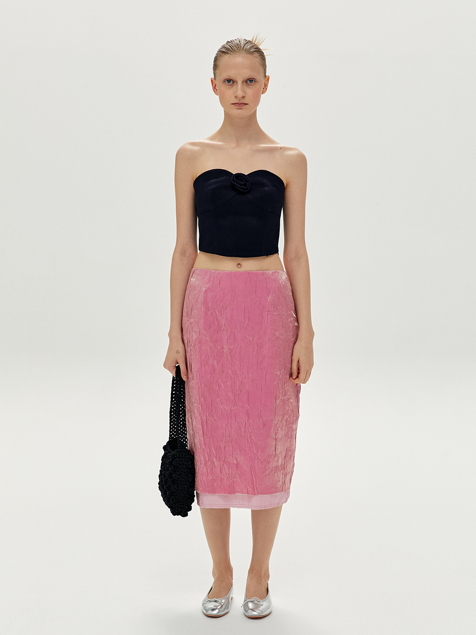 [5차 6/7 예약배송]Layered Cutting Skirt in Pink