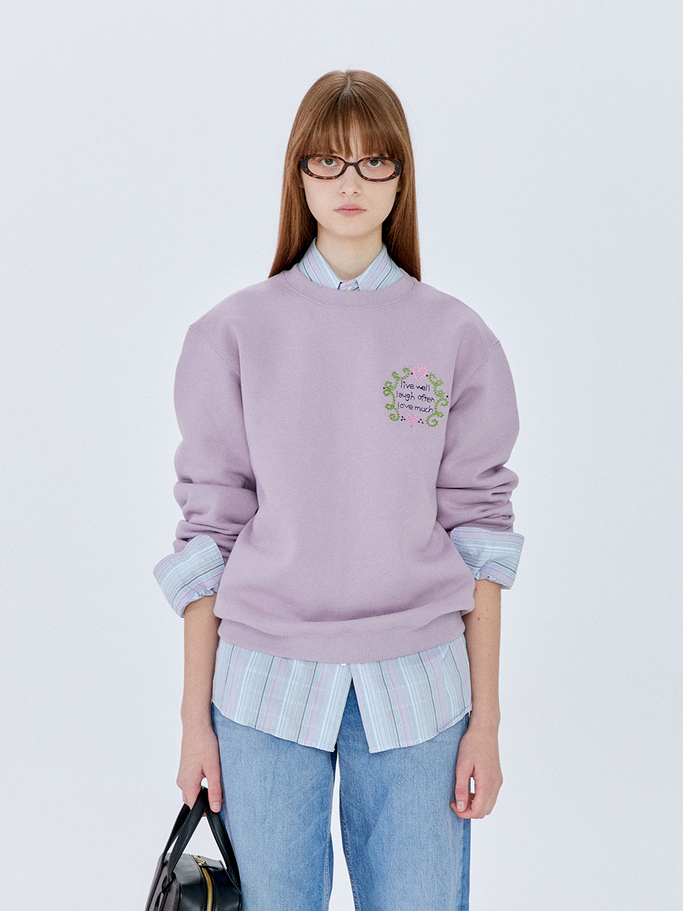 [30%OFF]Lettering Sweatshirt in Lilac